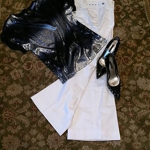 WHBM white ankle length pants